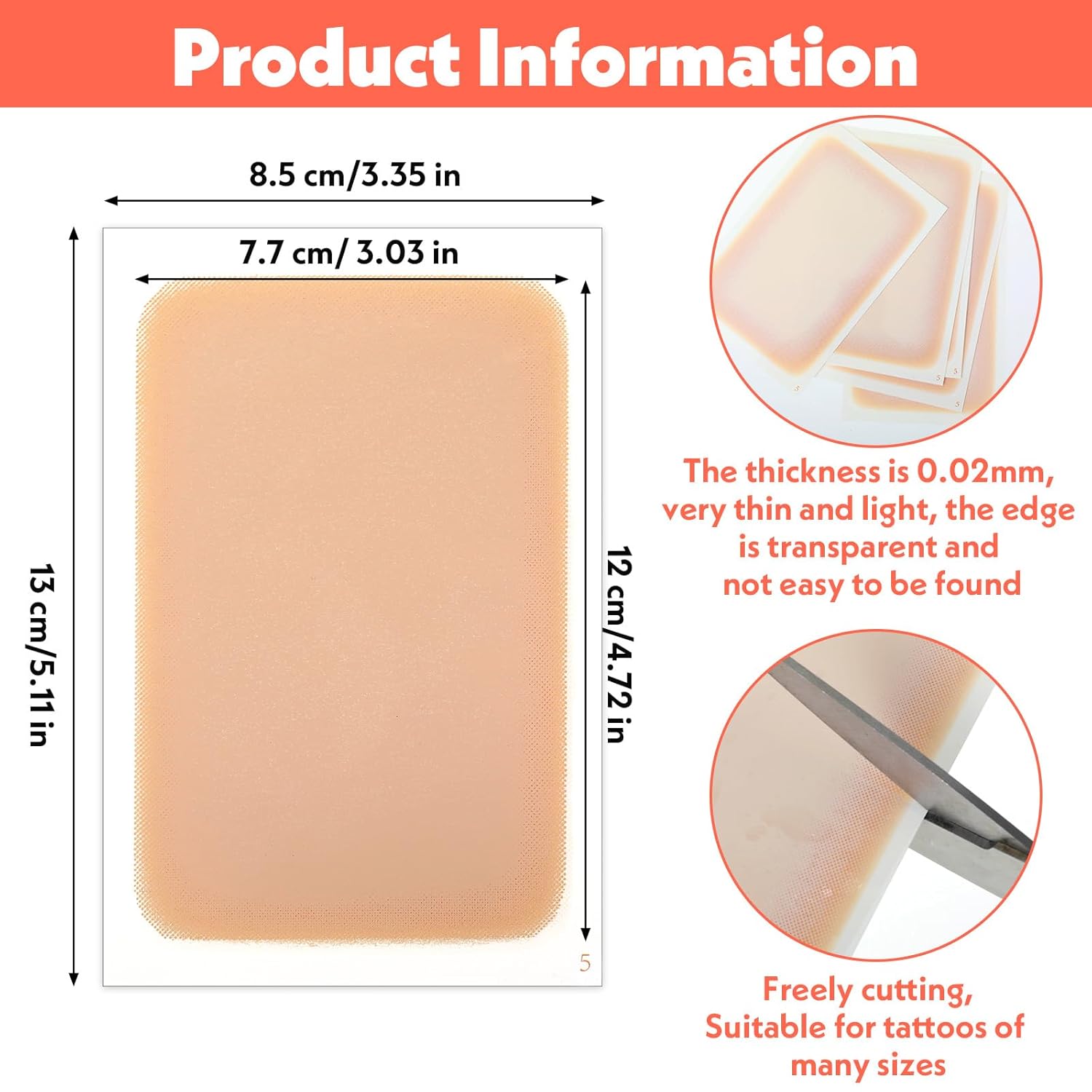 6pcs Tattoo Patches To Cover Up,Tattoo Cover Up Patch Waterproof,Ultra Thin Invisible Dark Skin Tone Concealer Sticker