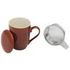 Mira Orange Mug With Infuser And Stoneware Lid