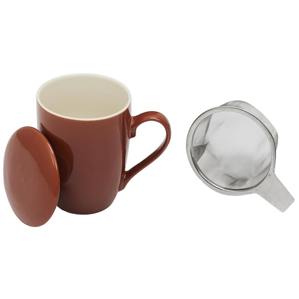 Mira Orange Mug With Infuser And Stoneware Lid