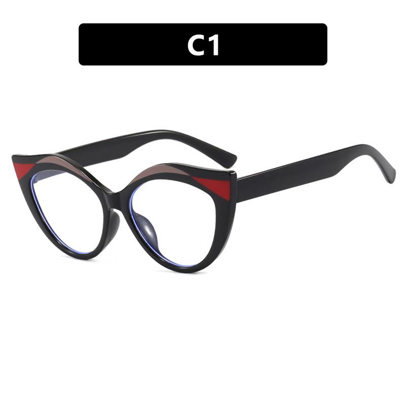 

European and American Internet celebrities retro cat eye flat mirror anti-blue light glasses frame fashion street shot versatile glasses frame female As shown in the picture