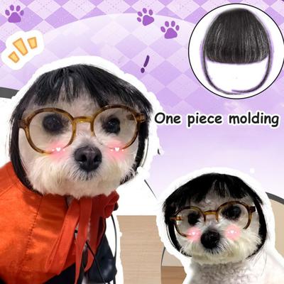 Komik Evcil Hayvan Peruk Cosplay Kostümü Gerçekçi Görünümlü Kırpılabilir Kolay Temizlenebilir Orta Büyük Köpek Kedi Peruk Dekorasyonu