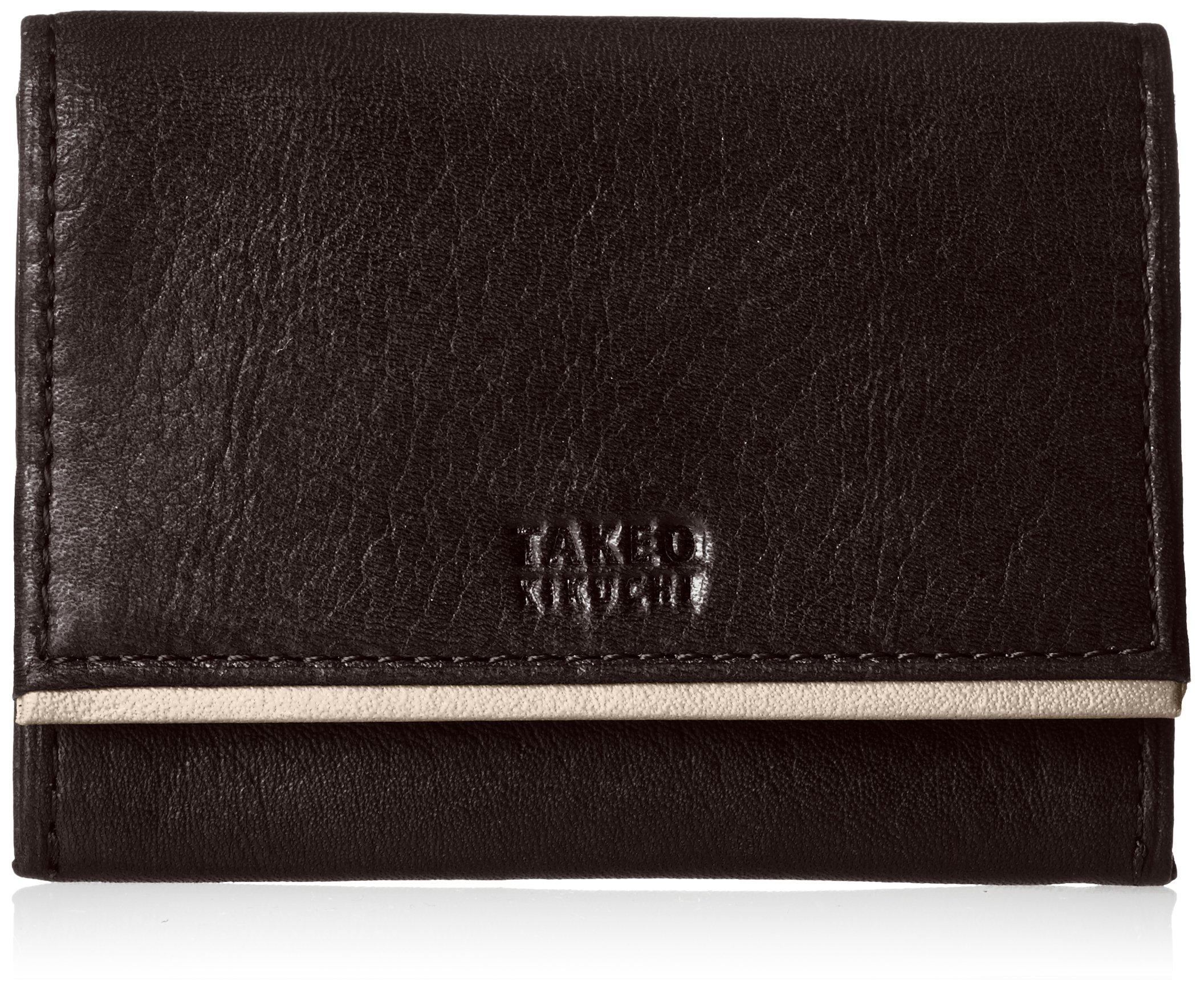 

Coin Purse Cover Piping Color Chocolate [Takeokikuchi] Men s
