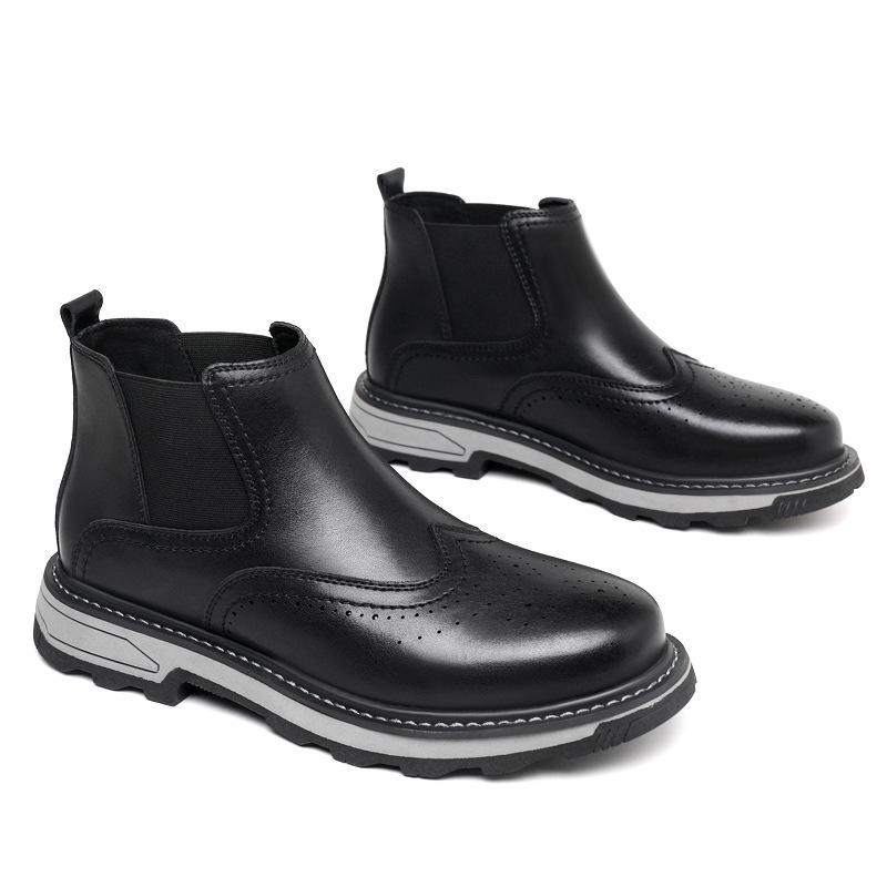 

Brock Martin Boots Men s High Top Rhubarb Boots British Tooling Leather Boots Leather Sleeves Medium Top Short Boots Leather Shoes Men s 44