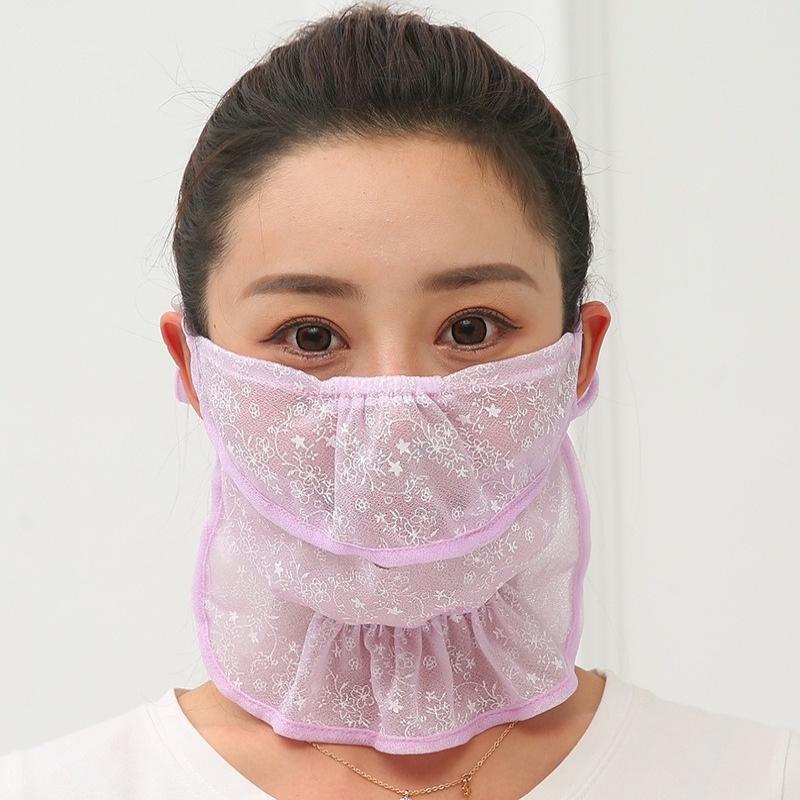 Anti-Uv Sunscreen Mask Breathable Ear Cord Face Cover Scarf Hanging Ear Dust-Proof Scarves Mask Summer Dust-Proof Veil