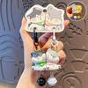 1 Pair Keychain with Bell Cartoon Dog Shape Magnetic Design Key Chain Keys Bags Phones Small Items Accessories