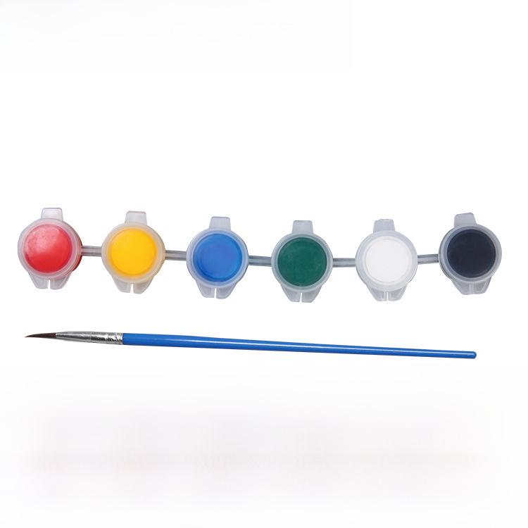 12-Color Acrylic Paint Set for Kids - Student Art & Craft Kit with Paint Strips for Plaster Dolls