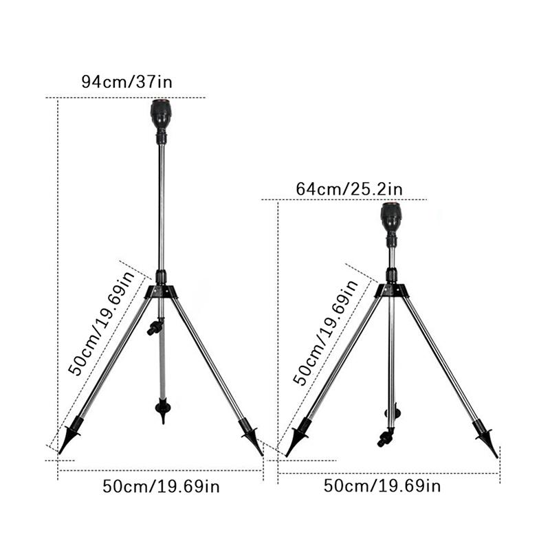 360 Rotary Irrigation Sprinkler Head With Tripod Telescopic Support Automatic Rotating Sprayer Garden Watering Sprinkler Head