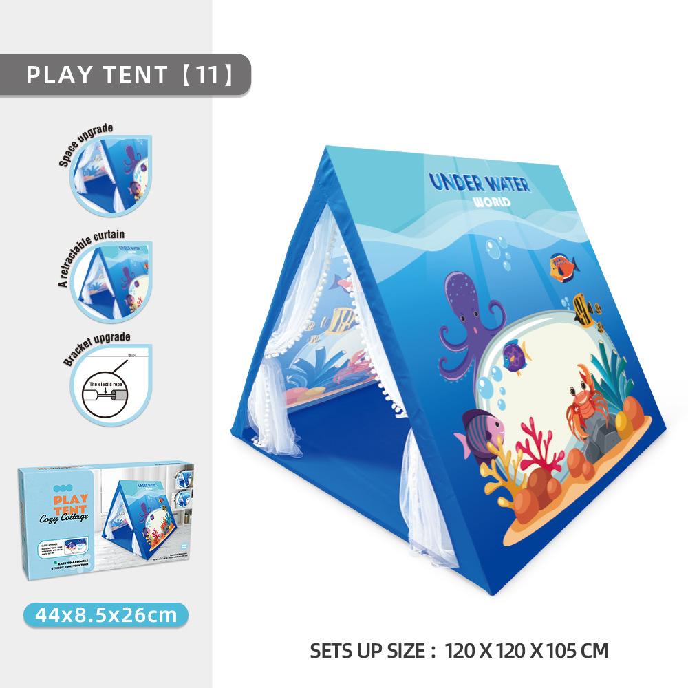 

Треугольная палатка, большая детская палатка, подарок на детский праздник, палатка для игр в помещении синий