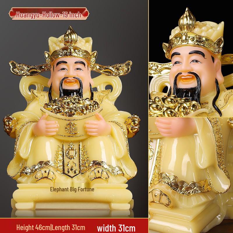 2025 Wen Cai Shen Statue: Copper-Colored for Inviting Wealth, Ideal for Home or Living Room Worship.