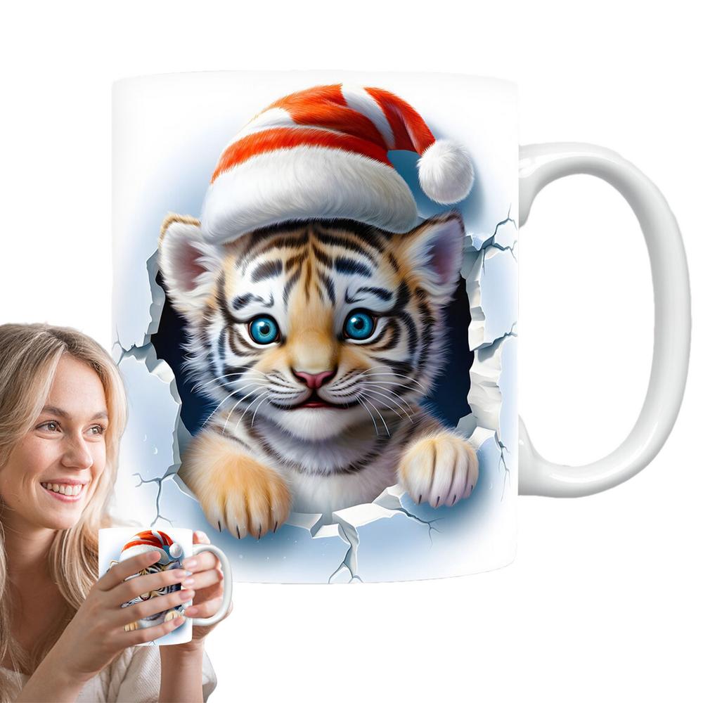 Vánoční hrnek Vánoční téma Šálek na čaj Slavnostní stolní nádobí Sklenice Vtipný keramický hrnek s uchem pro domov podnikání