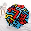 1pc Abstract Art Design Automatic Open, Sturdy Iron Frame, Compact Folding Design, All-Season Portable Umbrella for Women & Men Yy250801123