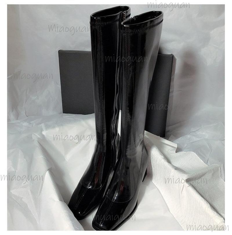 Elegant Heels Women Long Boots Leather Pointed Toe Fashion Shoes 2026 Autumn Trend Design Knee High Boots Botas De Mujer