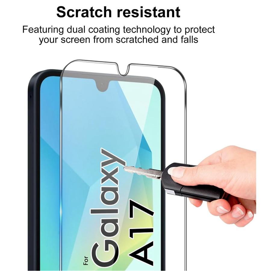 6IN1 [3+3 Pack] Tempered Glass Screen Protector for Samsung Galaxy A17/ A17 5G A07 3 PCS Tempered Glass +3 Pcs Camera Lens Protector