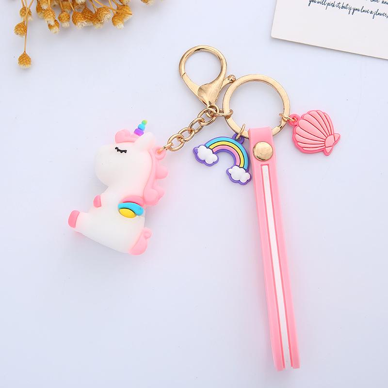 Dreamy Unicorn Heart Pony Keychain - Cute Car Keyring & Bag Pendant Gift