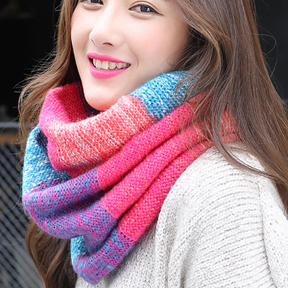 Fashion Women Warm Knit Neck Circle Cowl Snood Multi-purpose Scarf