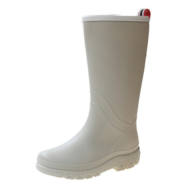 New fashion high tube rain shoes women's adult water boots long tube non-slip water shoes wear long tube warm rain boots rubber shoes