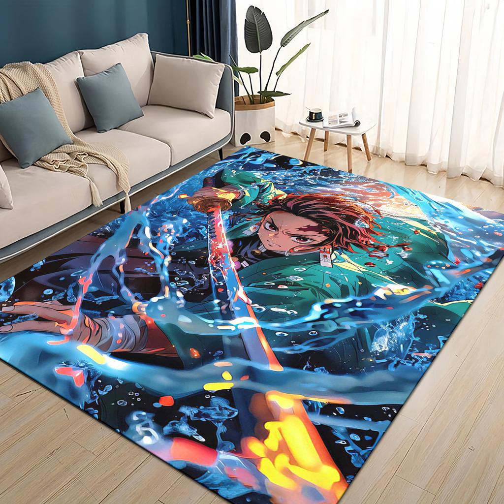 27 Style Demon S-Slayer Cartoon Kamado Nezuko Anime Carpet Rug for Living Room Bedroom Home Sofa Decoration,Non-slip Floor Mat