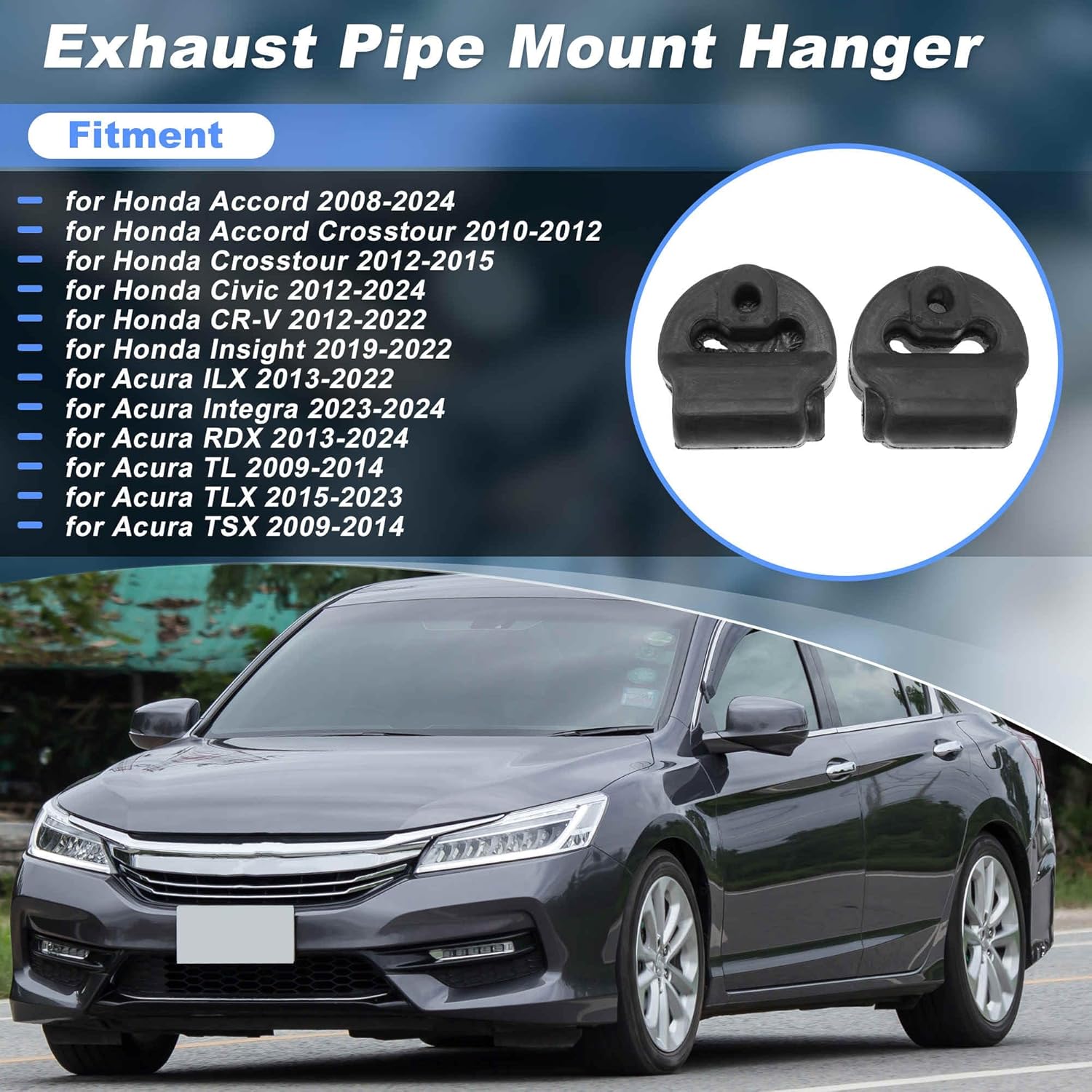 Exhaust Pipe Mount Hanger for Honda Accord Civic CR-V Insight Muffler Exhaust Hanger Insulator Bushing for Acura TSX TL RDX TLX Muffler Reduce