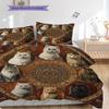 Kätzchenmuster Bettwäsche Steppdecke Set Bettbezug Kissenbezug Heimdekoration Geburtstagsgeschenk (1 Bettbezug + 2 Kissenbezüge, ohne Füllung)
