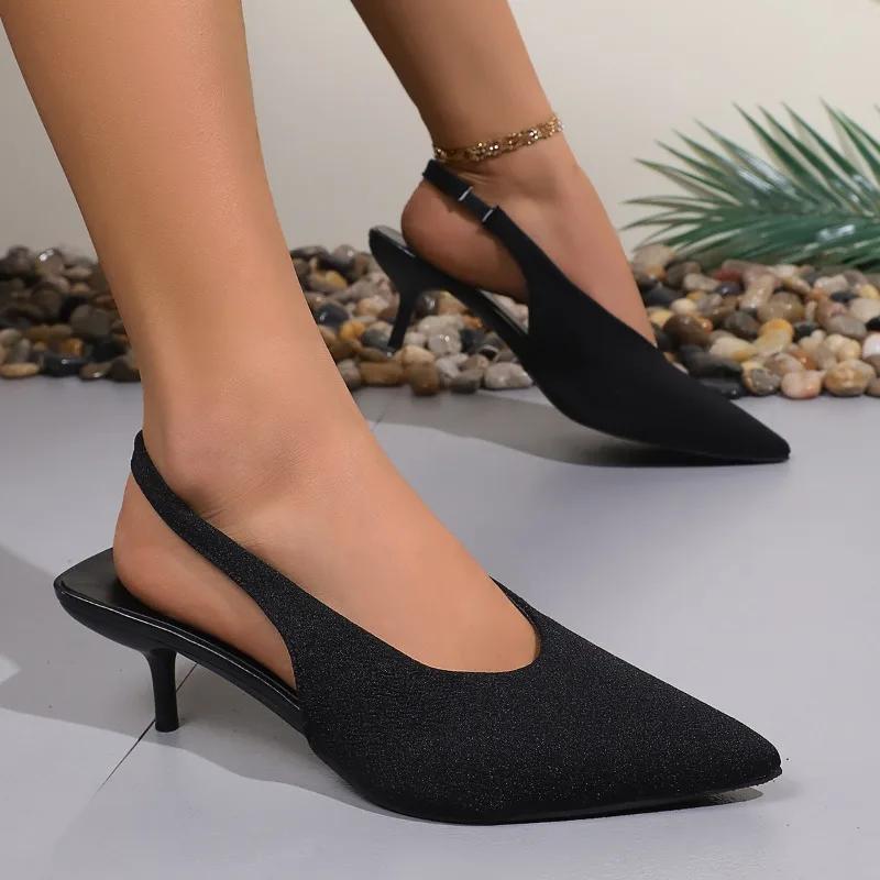 Fashion Ladies Shoes 2025 Slip-on Women's High Heels Fashion Shallow Office and Career Summer Plus Size Best Seller Closed Toe Sandals