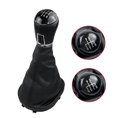 Couvercle de botte de guêtre de pommeau de levier de vitesse en cuir noir 5/6 vitesses pour Volkswagen VW Caddy 2 II MK2 Touran 2004-2009