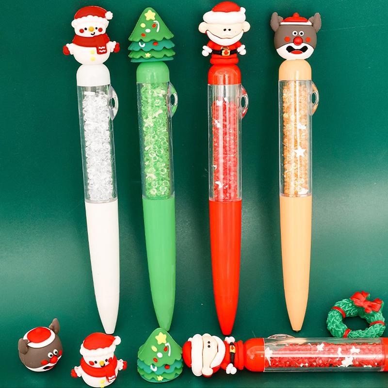 Cartoon Christmas Ballpoint Pen Cute Santa Claus Pen For Student Stationery Gift