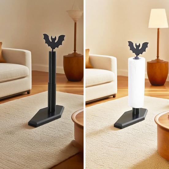 Halloween Tissue Holder Roll Paper Stand Realistic Bat Design Easy To Install Paper Rack Kitchen Bathroom Decoration