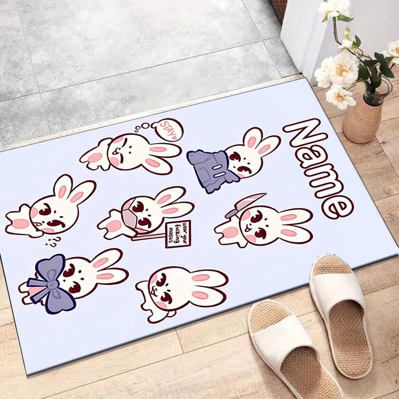 Custom Kpop Team Mat Personalized Name, Polyester Washable Indoor Entryway Rug, Gift for Christmas, Easter, Thanksgiving Day