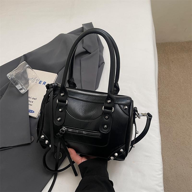 Borsa a Spalla Grande Capacità Monocolore Vintage