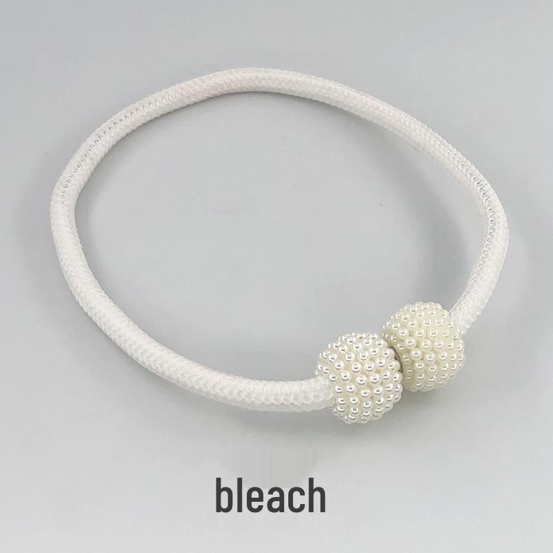 

Pearl Buckle No-Drill Curtain Tieback Clip - Minimalist European & American Style Clip Type білий