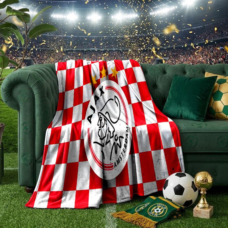 Coperta Plaid Ajax Amsterdam Coperta in Flanella Peluche per Divano Letto Regali per Uomini Donne Coperta da Viaggio Picnic Regali di Natale per Fan