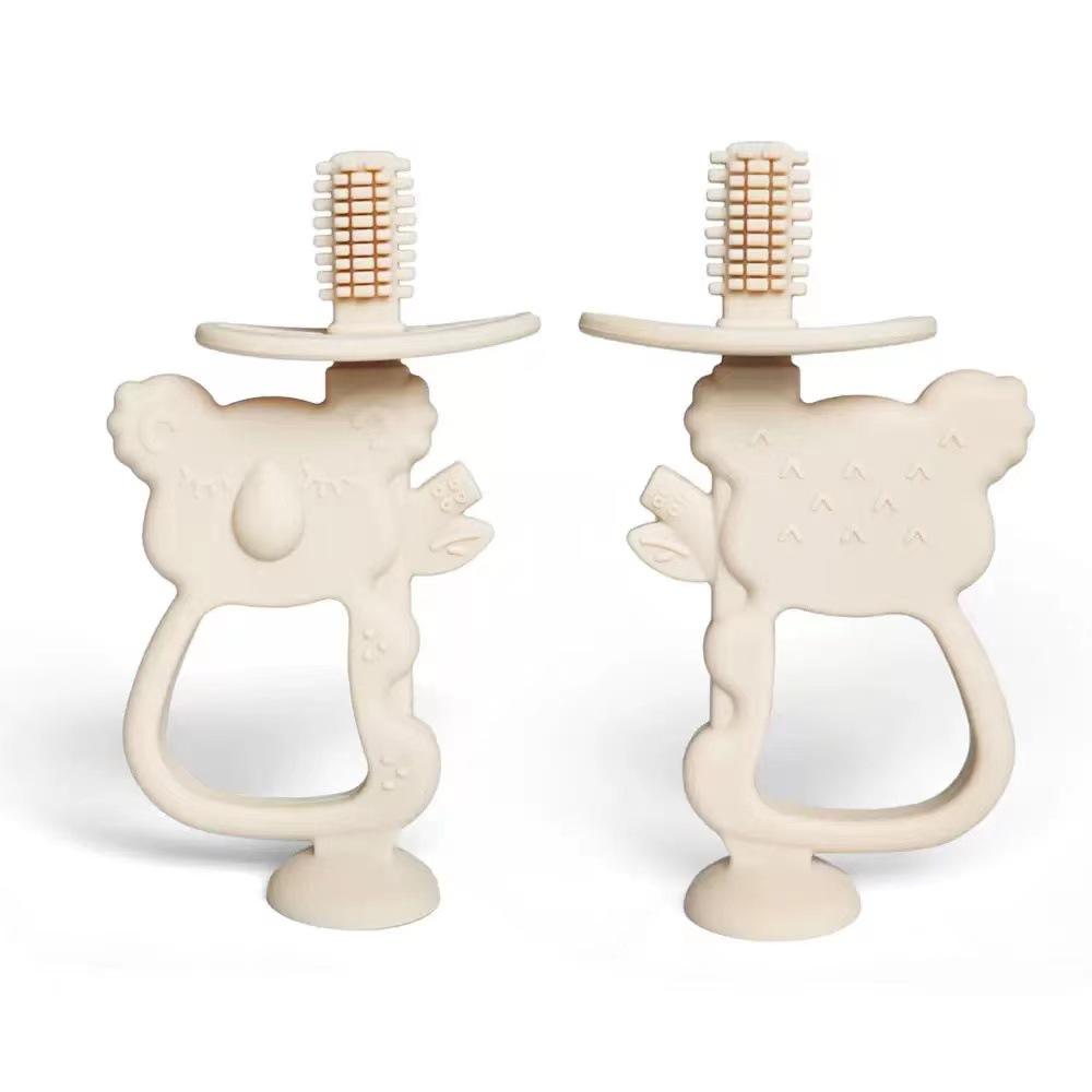 Koala Baby Silicone Teether & Toothbrush - Soothing, Molar Stick, Anti-Suck 2-in-1