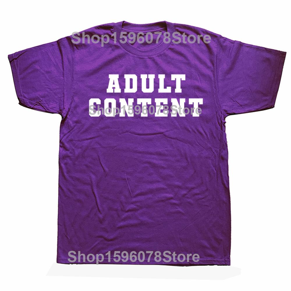ADULT CONTENT T-Shirt Humor Funny 18 Years Old Adulting T Shirts Humor Streetwear Tee Shirt Short Sleeve Unisex Loose Clothing
