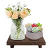 Retro Pedestal Stand Wooden Vanity Tray Home Decor Storage Holder Tray  Kitchen