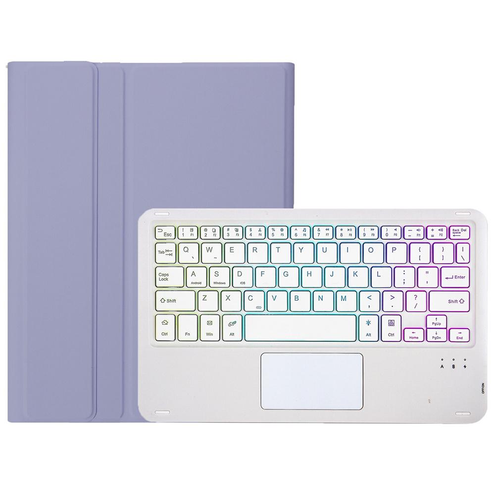 

OP14-AS Backlit Touchpad Keyboard for Oppo Pad Neo/Pad Air 2/OnePlus Pad Go Keyboard with Leather Case Purple