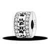 Silver Clasp 925 Silver CZ Pave Clip Charms Daisy Beads Stopper Safety Chain Fit Original Bangle Bracelet Jewelry Clip
