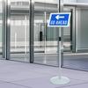 Podium Poster Stand Silver 33 X 33 X 123 Cm PVC and Steel