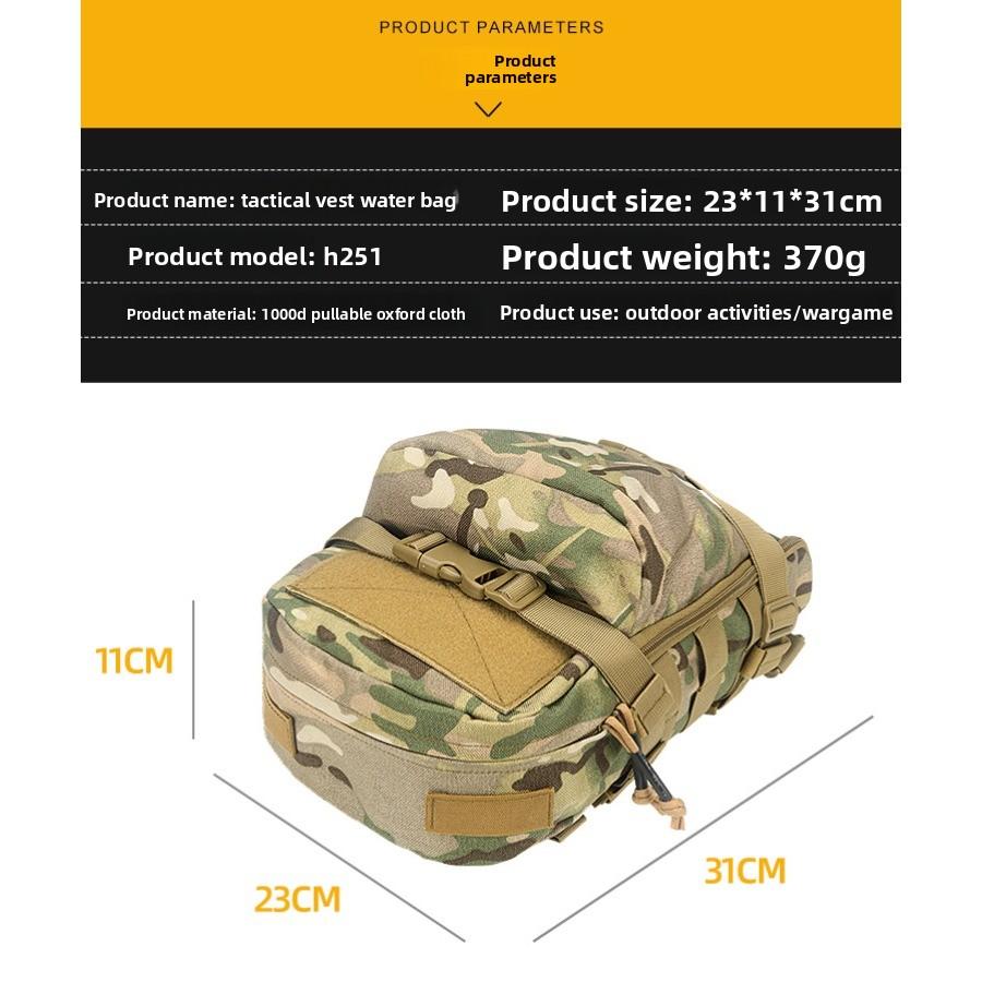 Borsa idrica tattica militare da esterno, zaino leggero da appendere al petto, borsa attaccabile molle, zaino posteriore per giubbotto