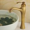 Antique Brass Single Hole Bathroom Sink Faucet, Hot Cold Water Mixer, Copper Material Basin Tap, Vintage Style