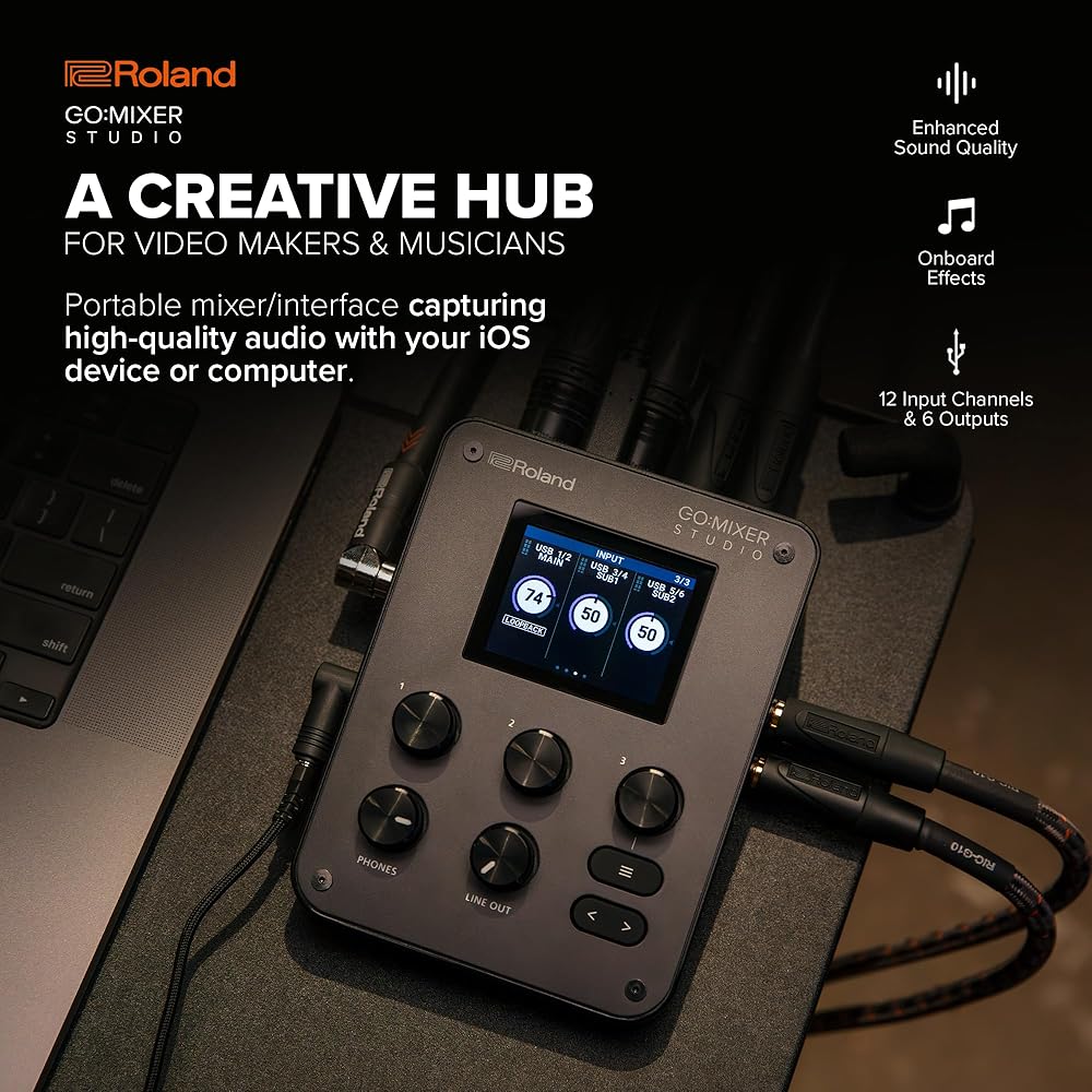 Roland Roland GO: MIXER STUDIO/GOMIXERST Audio Mixer Audio Interface Music Production Recording i...
