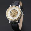 Forsining Three-Pin Automatic Hollow Double Rhinestone Gear Back Through Men'S And Women'S Leisure Mechanical Belt Watch D121