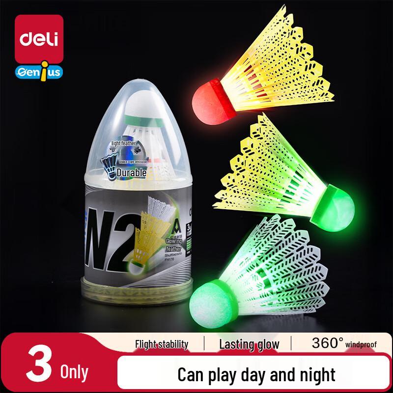 Deli LED Luminous Badminton Shuttlecocks