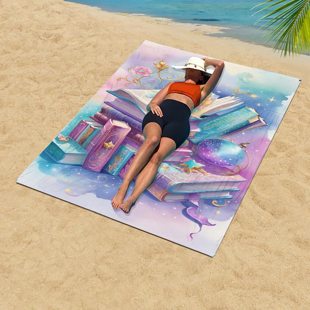 1Pc Vintage Fairy Tale Book Print Soft Skin-Friendly Portable Swimming Hot Spring Beach Towel