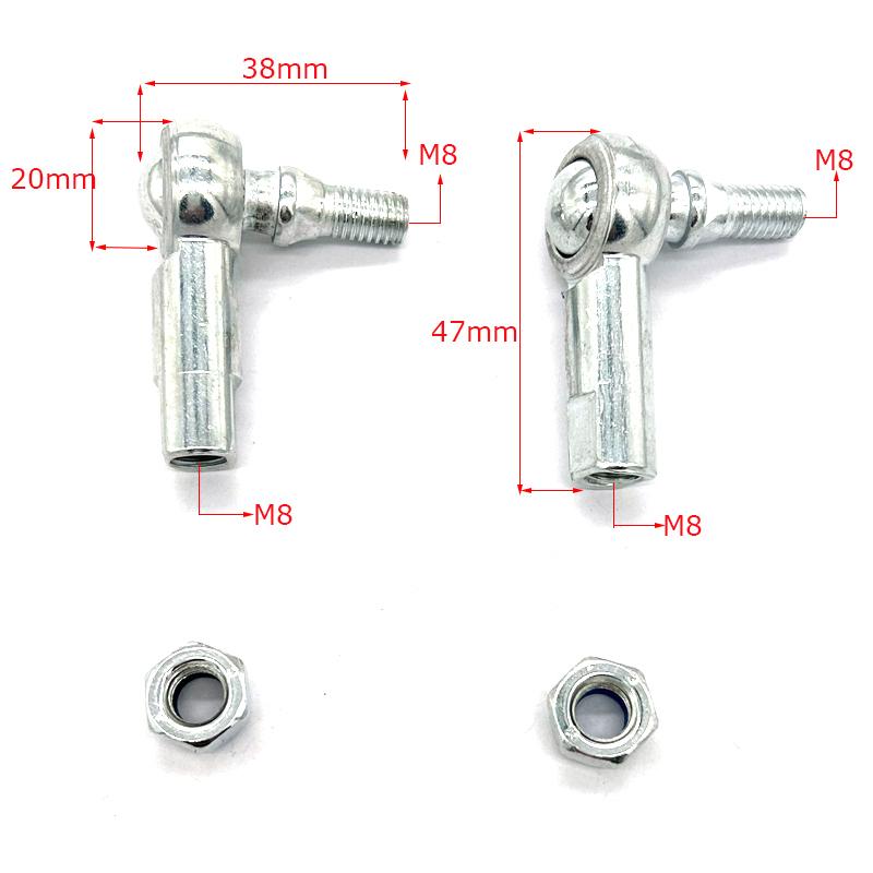 2pcs M8 8x8 Tie Rod End Kits Ball Joint Rod Head For 49cc Electric Mini Kids ATV Go Kart Buggy Quad Bike Parts