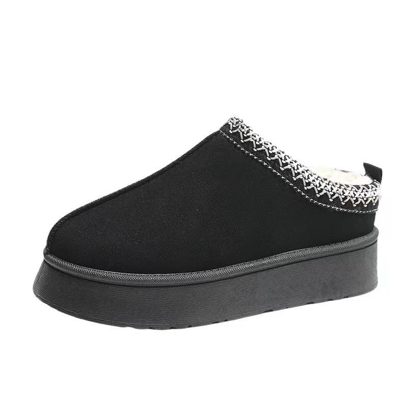 Women's shoes snow boots women's winter new fashion integrated bag head slippers muffin thick-soled fluffy cotton shoes women