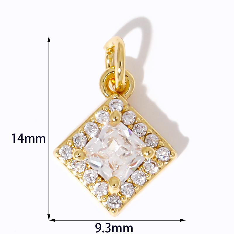 Multi Types 18K Gold Plated Brass Inlaid Zircon Charms Pendant For Jewelry Making Supplies DIY Necklace Making Accessories