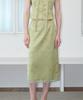 Opening Sunshine Organza Point Jacquard Satin Midi Skirt Flower Olive