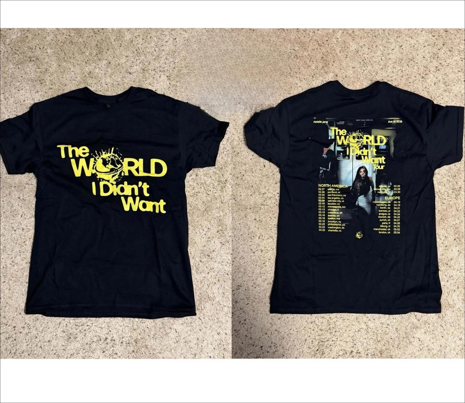 

New!!! Natalie Jane s The World I Don t Want 2026 Tour T-shirt for Daily Outdoor Retro Men and Women Fan Print T-shirt - Me... S разноцветный