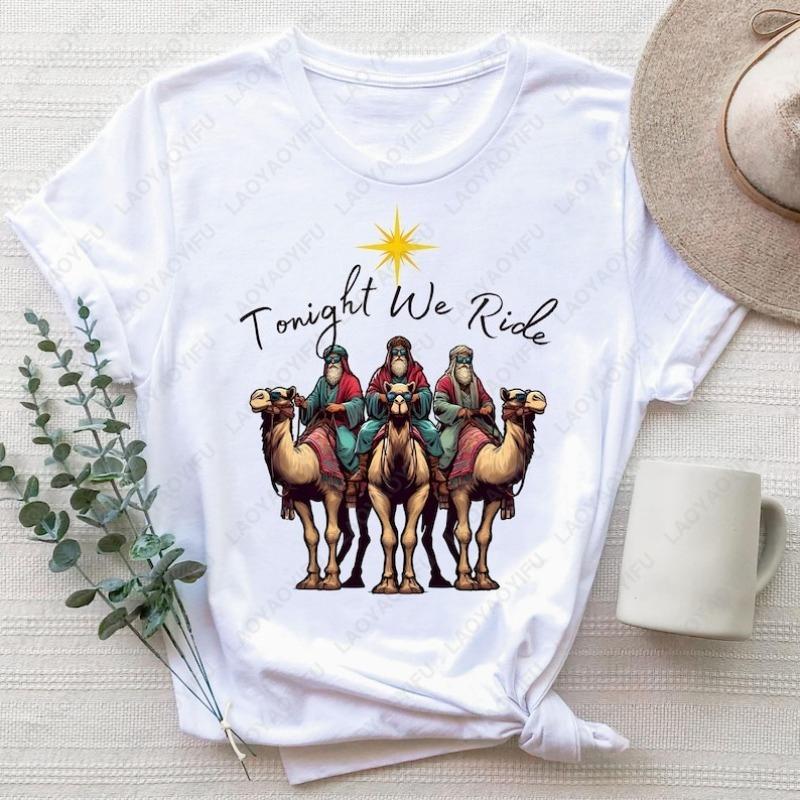 Tonight We Ride Three Wise Men Tshirt Christmas Nativity Tee Biblical Three Kings Shirt Christian Holiday Graphic Cotton Tees S