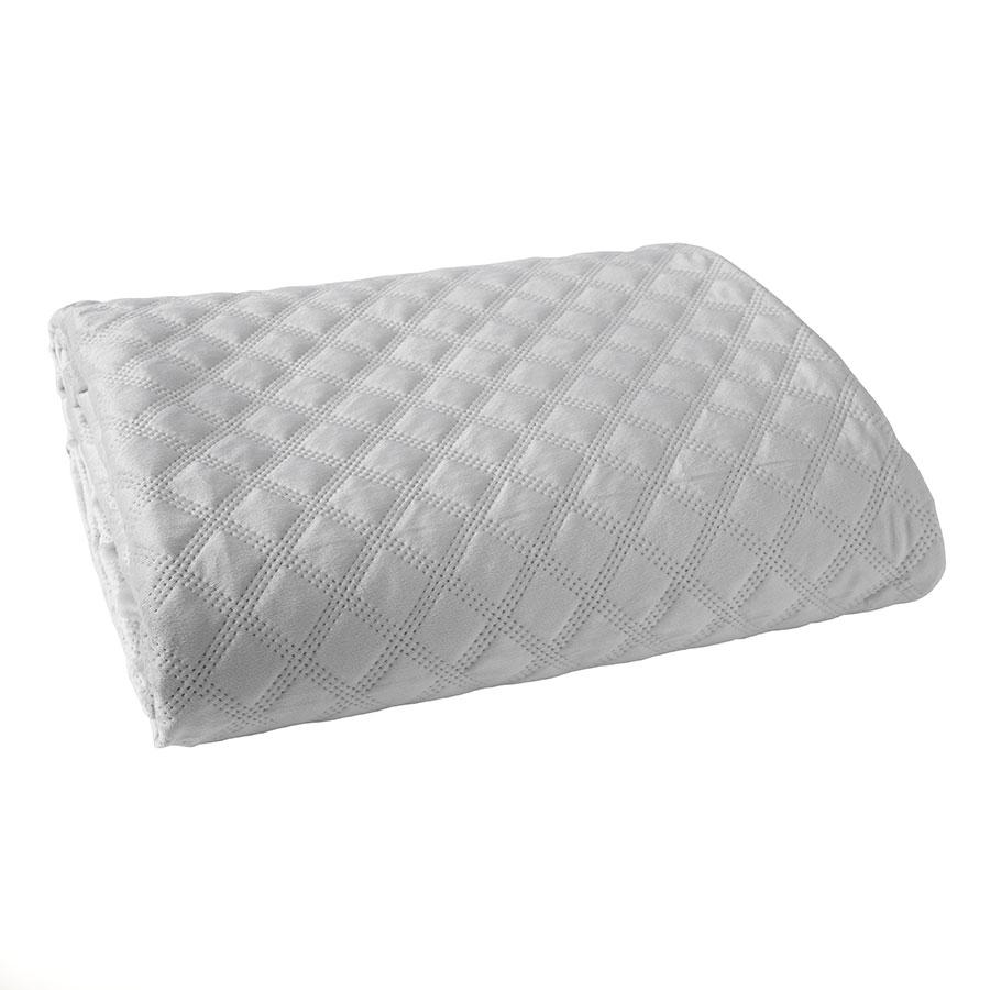 VELVI Decorative bedspread - pastel gray, quilted elegance - 220x240cm